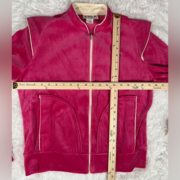 NWT Vintage 70s TIGA of California pink velour full zip jacket a447 - Picture 6 of 8